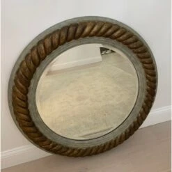 Round Wood & Resin Gold Rope And Blue Green Mirror -Home Furnishings Store 1500 1500 frame 0 10009