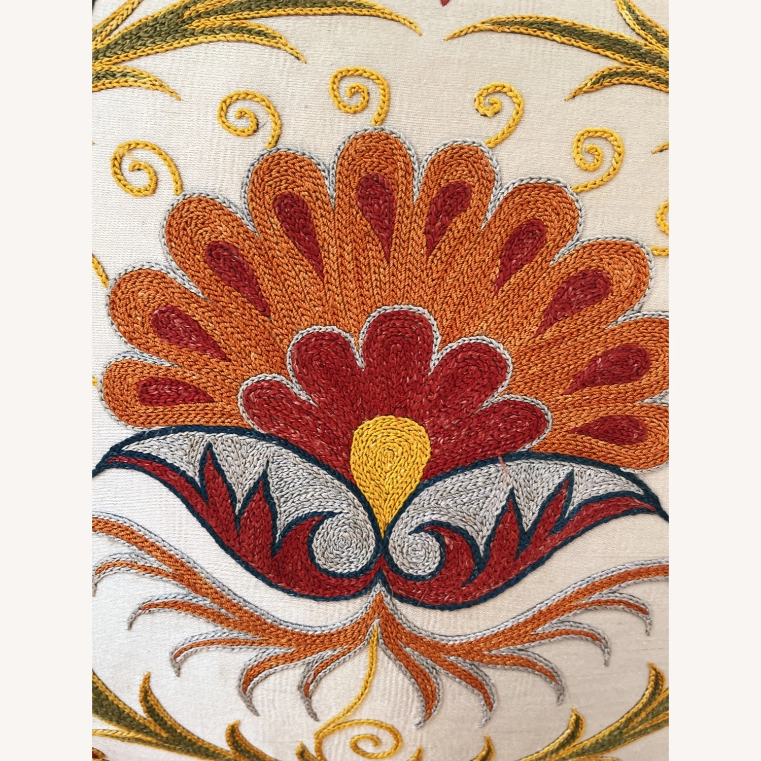 Bespoke Silk Mid Century Modern Green And Pattern Pillow 5 Bespoke Silk Mid Century Modern Green And Pattern Pillow - Image 3