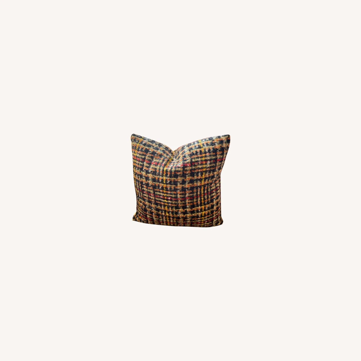 DWR Maharam Wool Tartan Plaid Passel Pillow 3 DWR Maharam Wool Tartan Plaid Passel Pillow