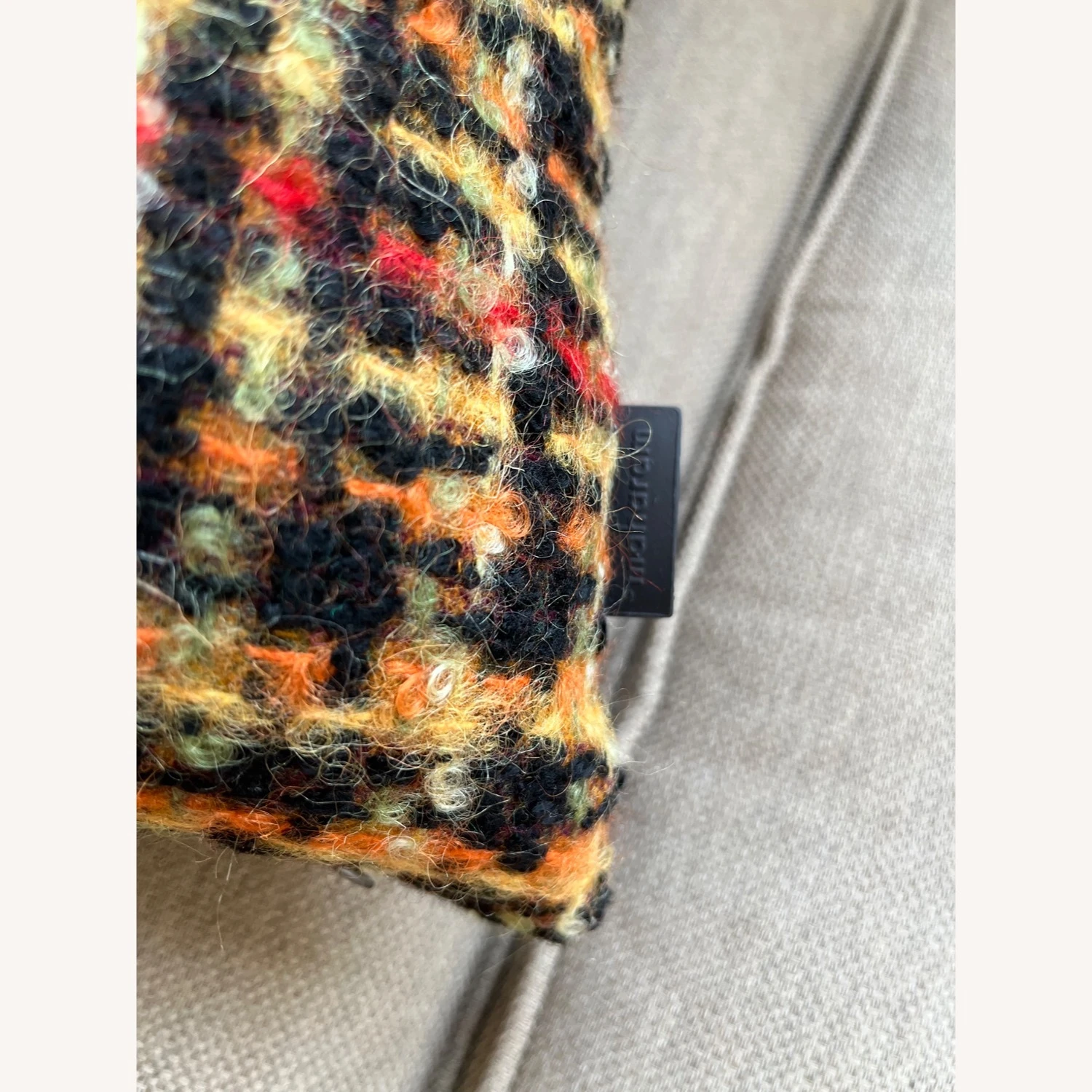 DWR Maharam Wool Tartan Plaid Passel Pillow 8 DWR Maharam Wool Tartan Plaid Passel Pillow - Image 6