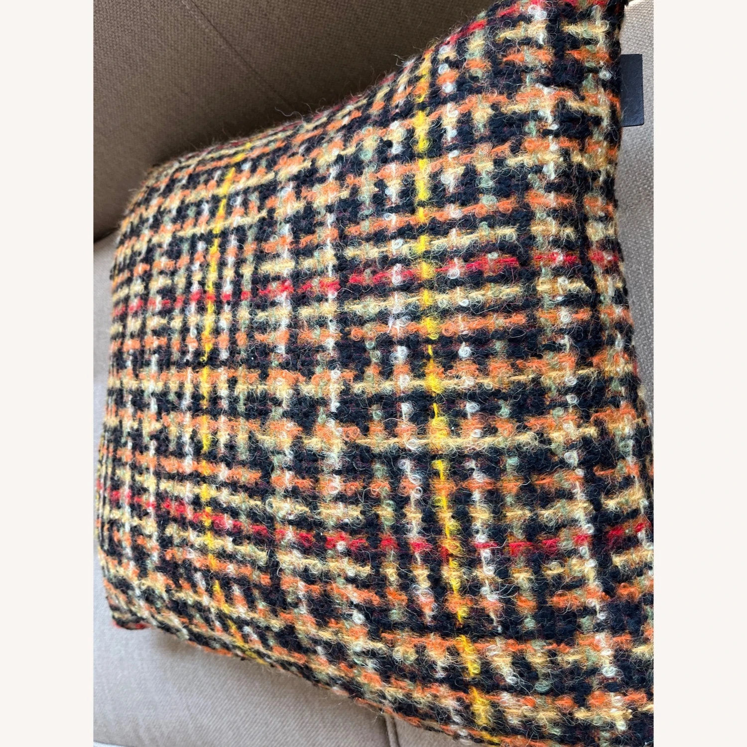 DWR Maharam Wool Tartan Plaid Passel Pillow 9 DWR Maharam Wool Tartan Plaid Passel Pillow - Image 7
