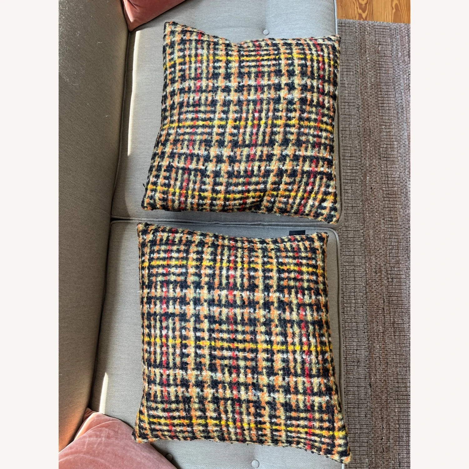 DWR Maharam Wool Tartan Plaid Passel Pillow 10 DWR Maharam Wool Tartan Plaid Passel Pillow - Image 8