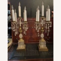 Antique 1940s Brass Crystal Glass Table Lamps -Home Furnishings Store 1500 1500 frame 0 10486