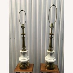 Stiffel Lamps Mid 20th Century Porcelain Brass Lamps