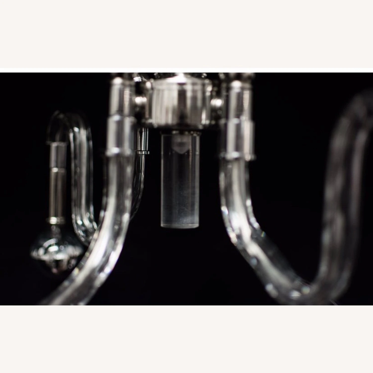 Inverted Four Arms Glass & Nickel Chandelier 3 Inverted Four Arms Glass & Nickel Chandelier