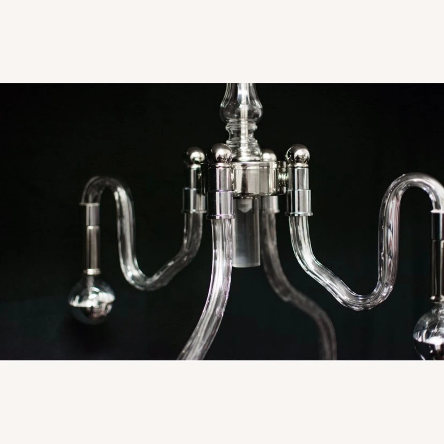 Inverted Four Arms Glass & Nickel Chandelier 7 Inverted Four Arms Glass & Nickel Chandelier - Image 5