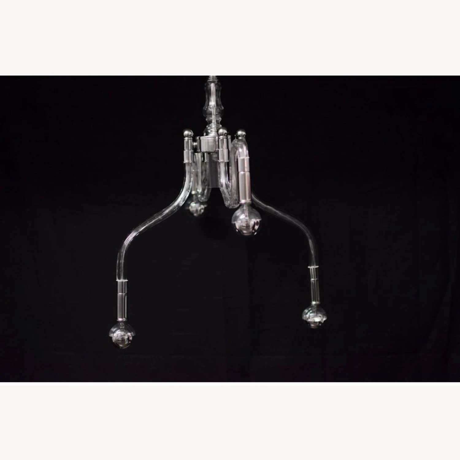 Inverted Four Arms Glass & Nickel Chandelier 9 Inverted Four Arms Glass & Nickel Chandelier - Image 7