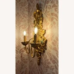 Hand-Crafted In Italy Gold Leaf Sconces (Pair)