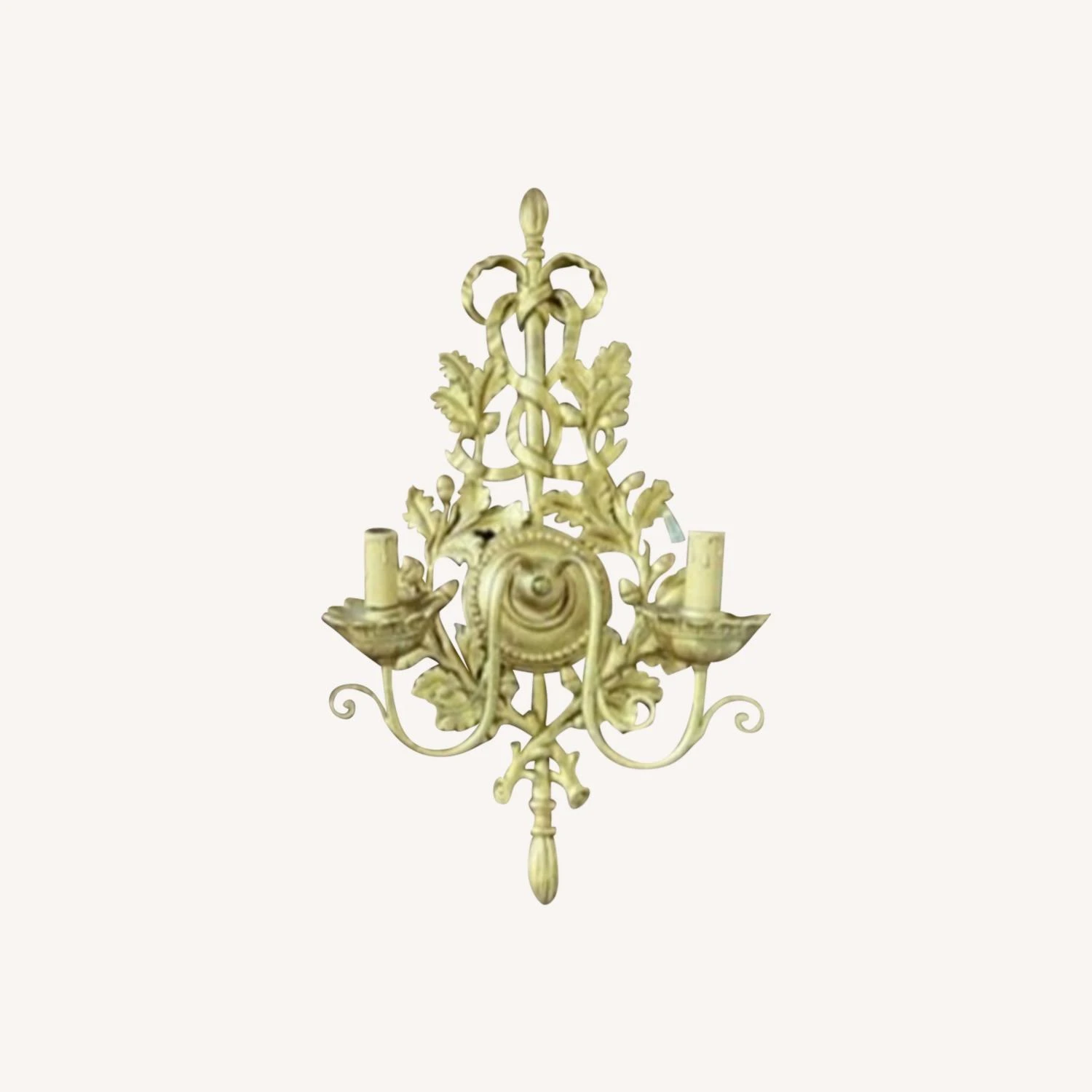 Hand-Crafted In Italy Gold Leaf Sconces (Pair) 5 Hand-Crafted In Italy Gold Leaf Sconces (Pair) - Image 3