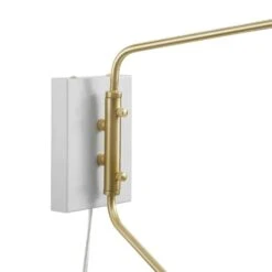 Other 2-Light Wall Sconce In White Shade W/ Swing Arms