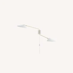 Other 2-Light Wall Sconce In White Shade W/ Swing Arms -Home Furnishings Store 1500 1500 frame 0 10887