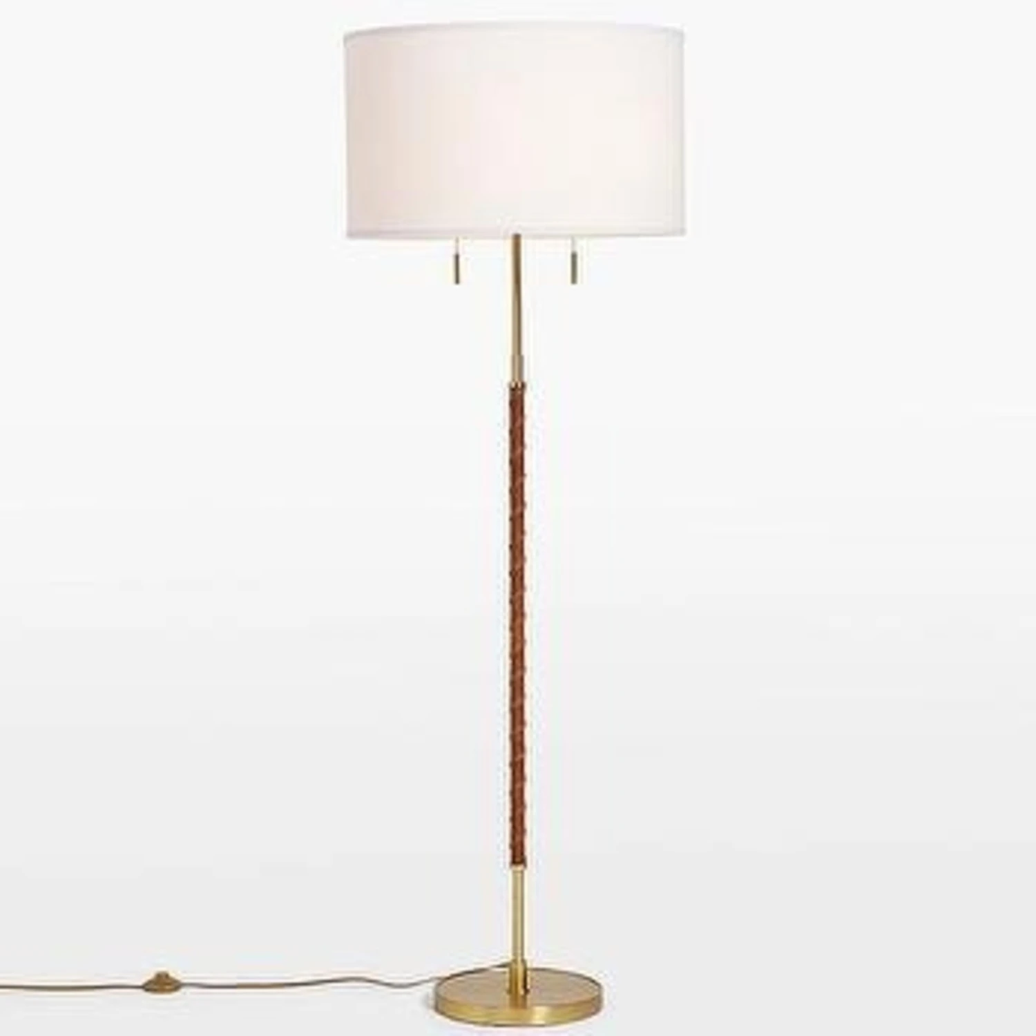 Dearborn Floor Lamp In Aged Brass And Leather 5 Dearborn Floor Lamp In Aged Brass And Leather - Image 3