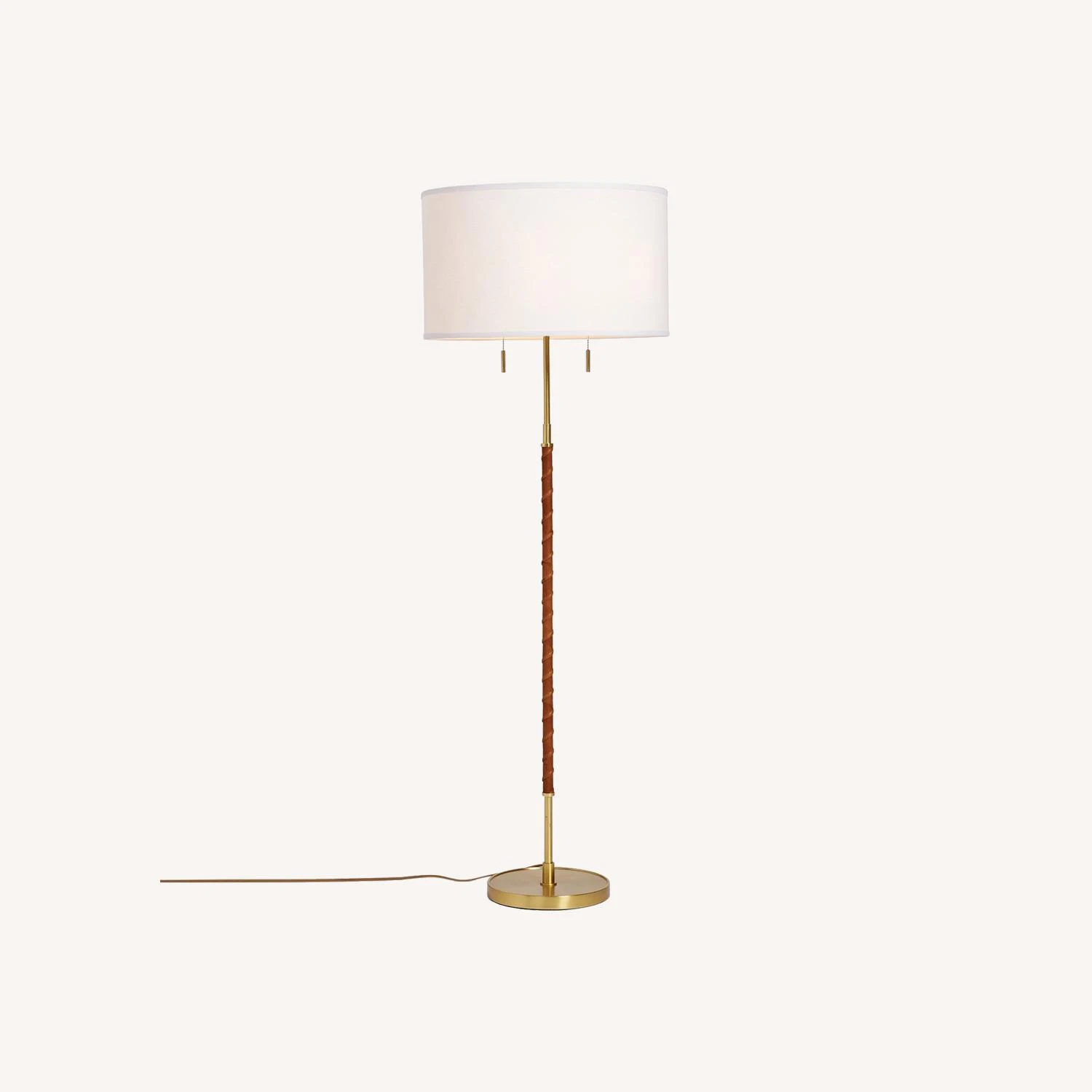Dearborn Floor Lamp In Aged Brass And Leather 6 Dearborn Floor Lamp In Aged Brass And Leather - Image 4
