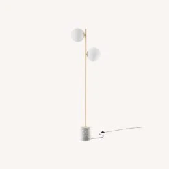 Other Floor Lamp In 2-Piece White Opaque Glass Globe