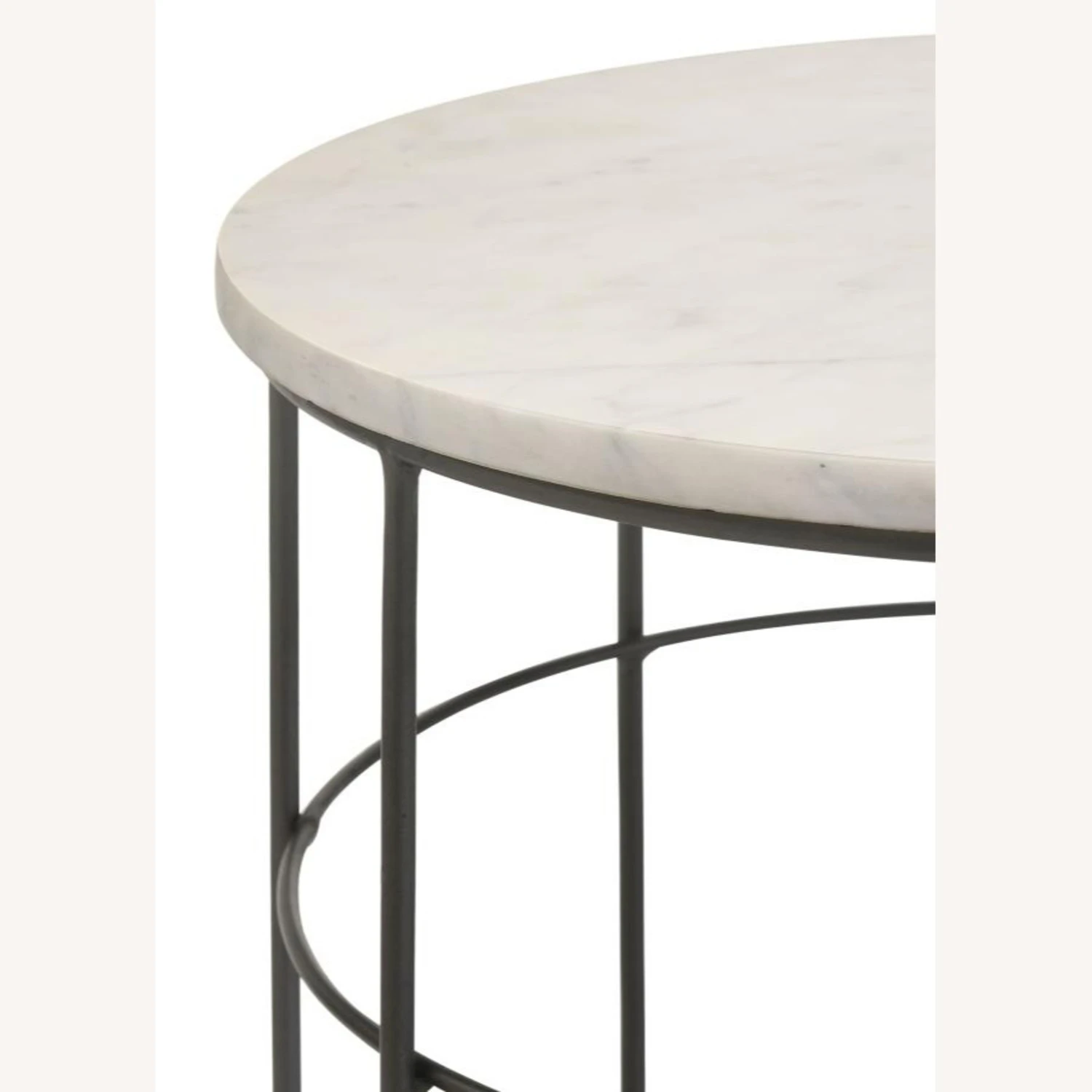 Other Accent Table In White & Gray Top With Gunmetal Base 4 Other Accent Table In White & Gray Top With Gunmetal Base - Image 2