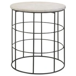 Other Accent Table In White & Gray Top With Gunmetal Base 12 Other Accent Table In White & Gray Top With Gunmetal Base -Home Furnishings Store 1500 1500 frame 0 1103