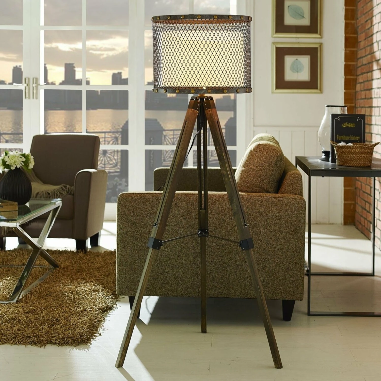 Other Floor Lamp In Antique Silver W/ Mesh Casing 4 Other Floor Lamp In Antique Silver W/ Mesh Casing - Image 2