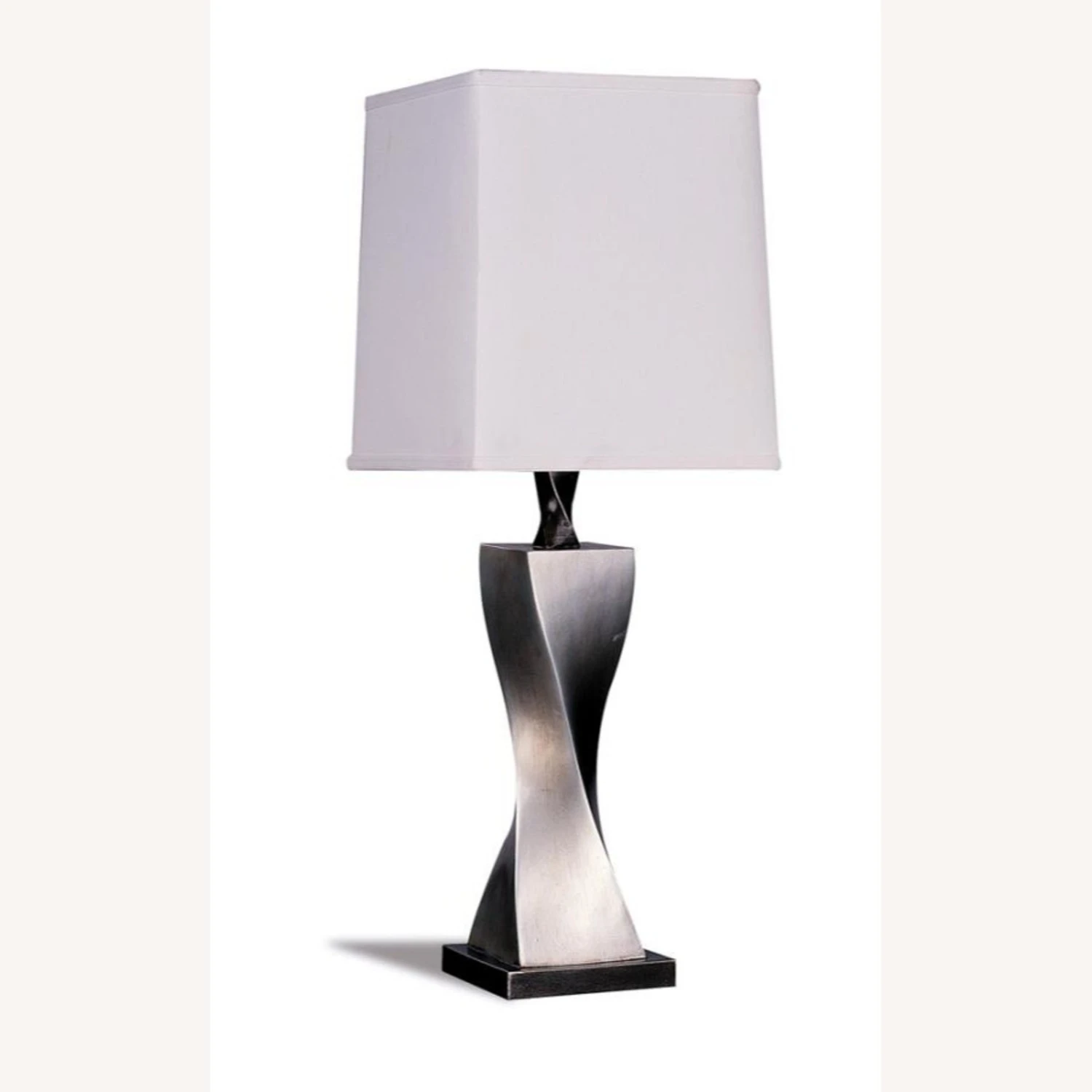 Other Table Lamp W/ Twisted Brick Design In Silver 3 Other Table Lamp W/ Twisted Brick Design In Silver