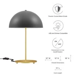 Other Gray Metal Dome Table Lamp 18 Other Gray Metal Dome Table Lamp -Home Furnishings Store 1500 1500 frame 0 11265