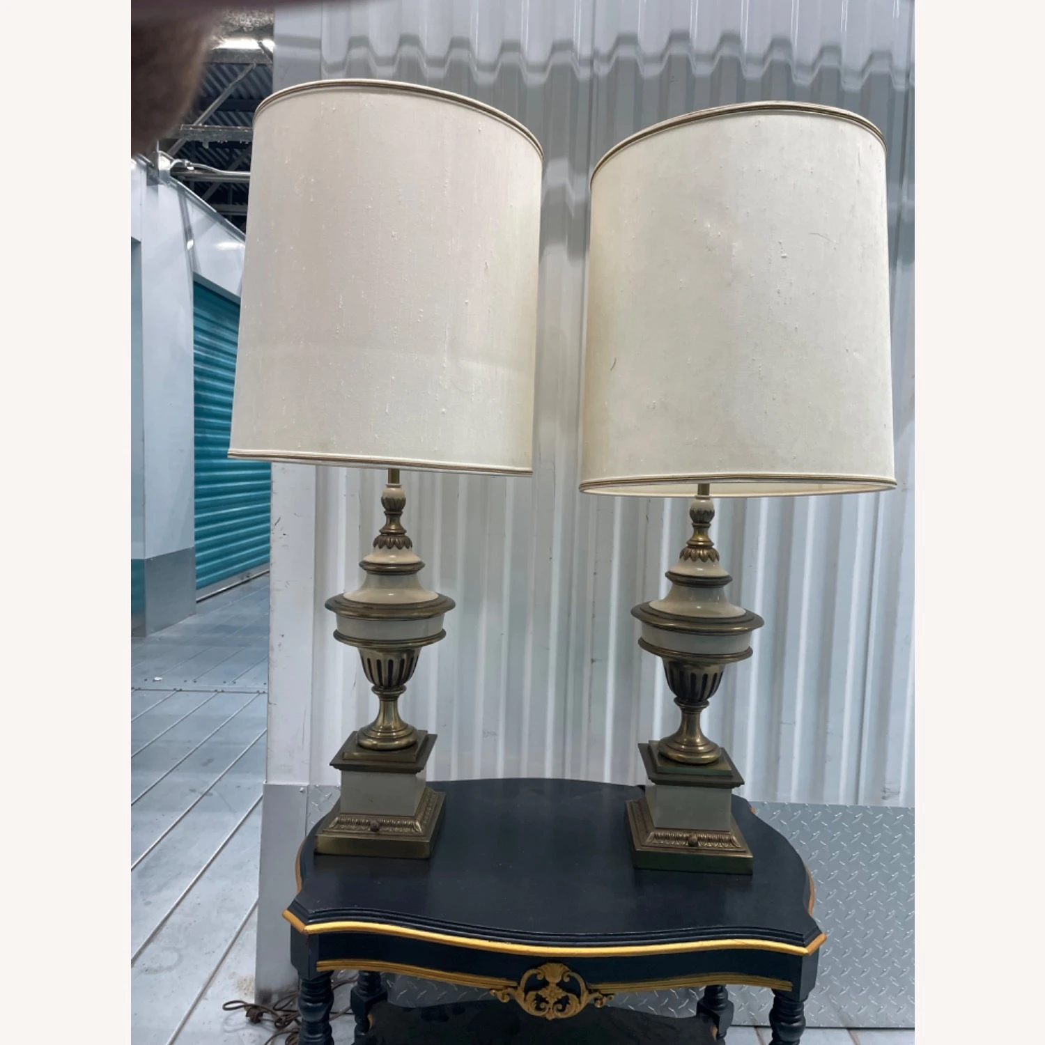 Pair Of Hollywood Regency Style Brass Stiffel Lamps 10 Pair Of Hollywood Regency Style Brass Stiffel Lamps - Image 8