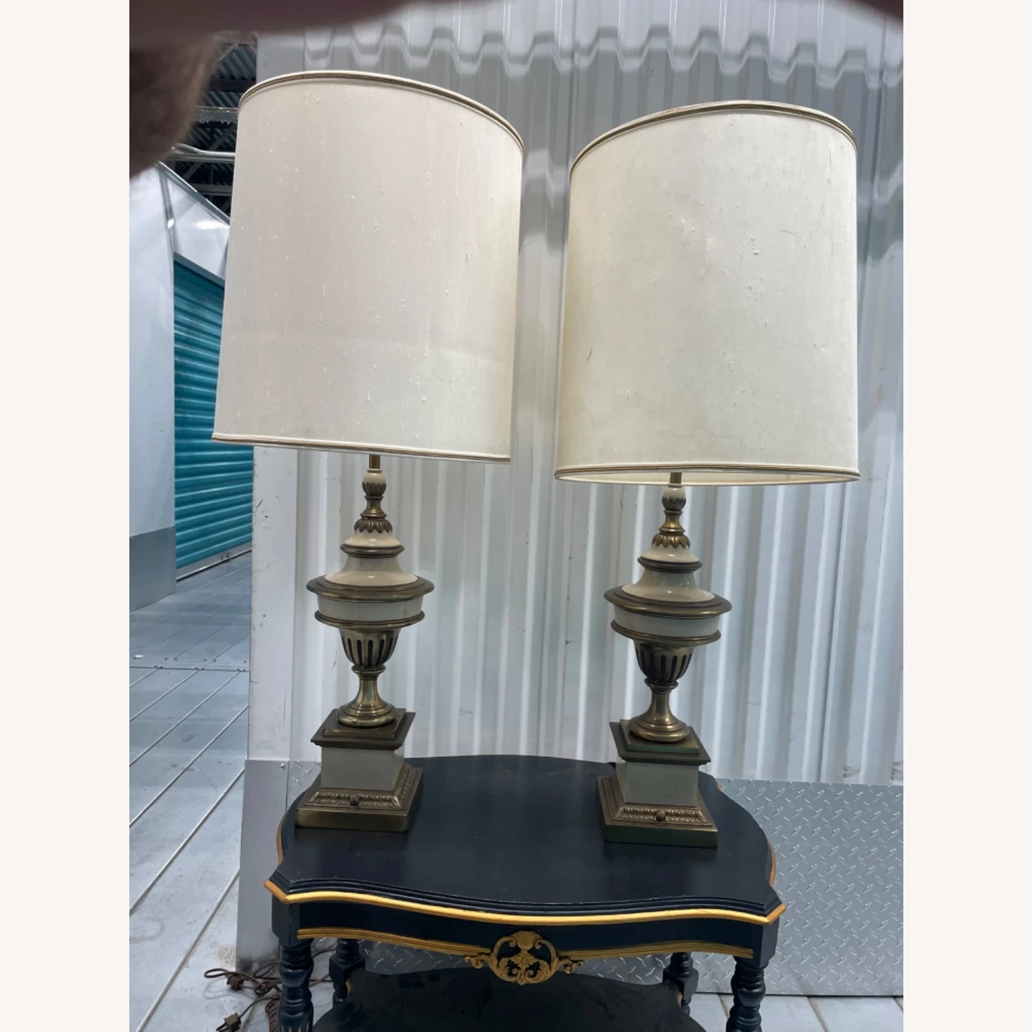 Pair Of Hollywood Regency Style Brass Stiffel Lamps 11 Pair Of Hollywood Regency Style Brass Stiffel Lamps - Image 9