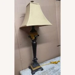 Other Cast Plaster Table Lamp Brown 37" Hg Square Shade -Home Furnishings Store 1500 1500 frame 0 11299