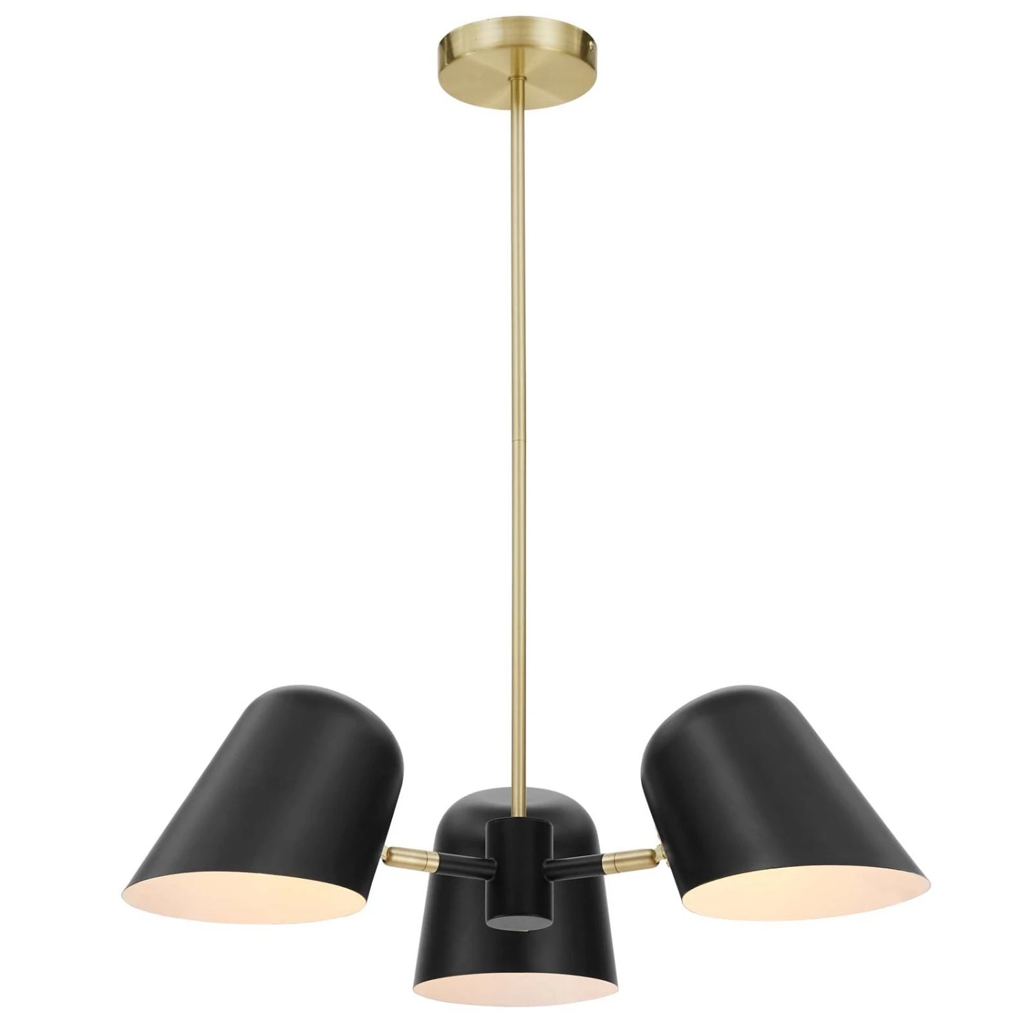 Other 3-Light Pendant Light In Black &Satin Brass Finish 7 Other 3-Light Pendant Light In Black &Satin Brass Finish - Image 5