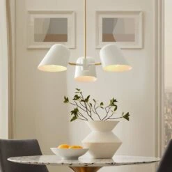 Other 3-Light Pendant Light In White&Satin Brass Canopy -Home Furnishings Store 1500 1500 frame 0 11407