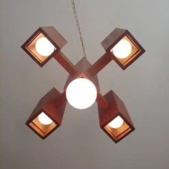 Vintage Mid Century Brutalist 5 Light Chandelier -Home Furnishings Store 1500 1500 frame 0 11421