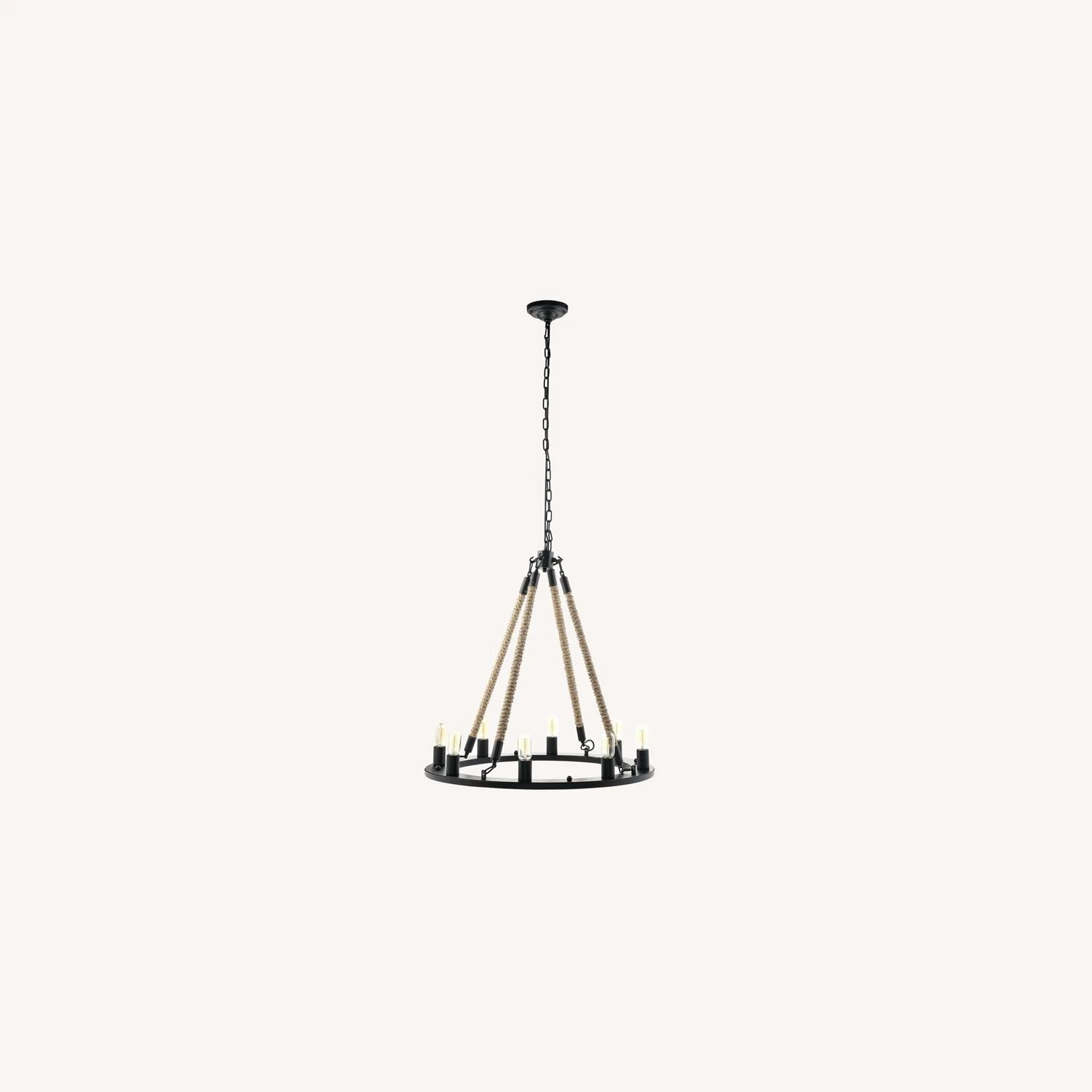 Other Chandelier In Black W/ Four Rope Cords Finish 4 Other Chandelier In Black W/ Four Rope Cords Finish - Image 2