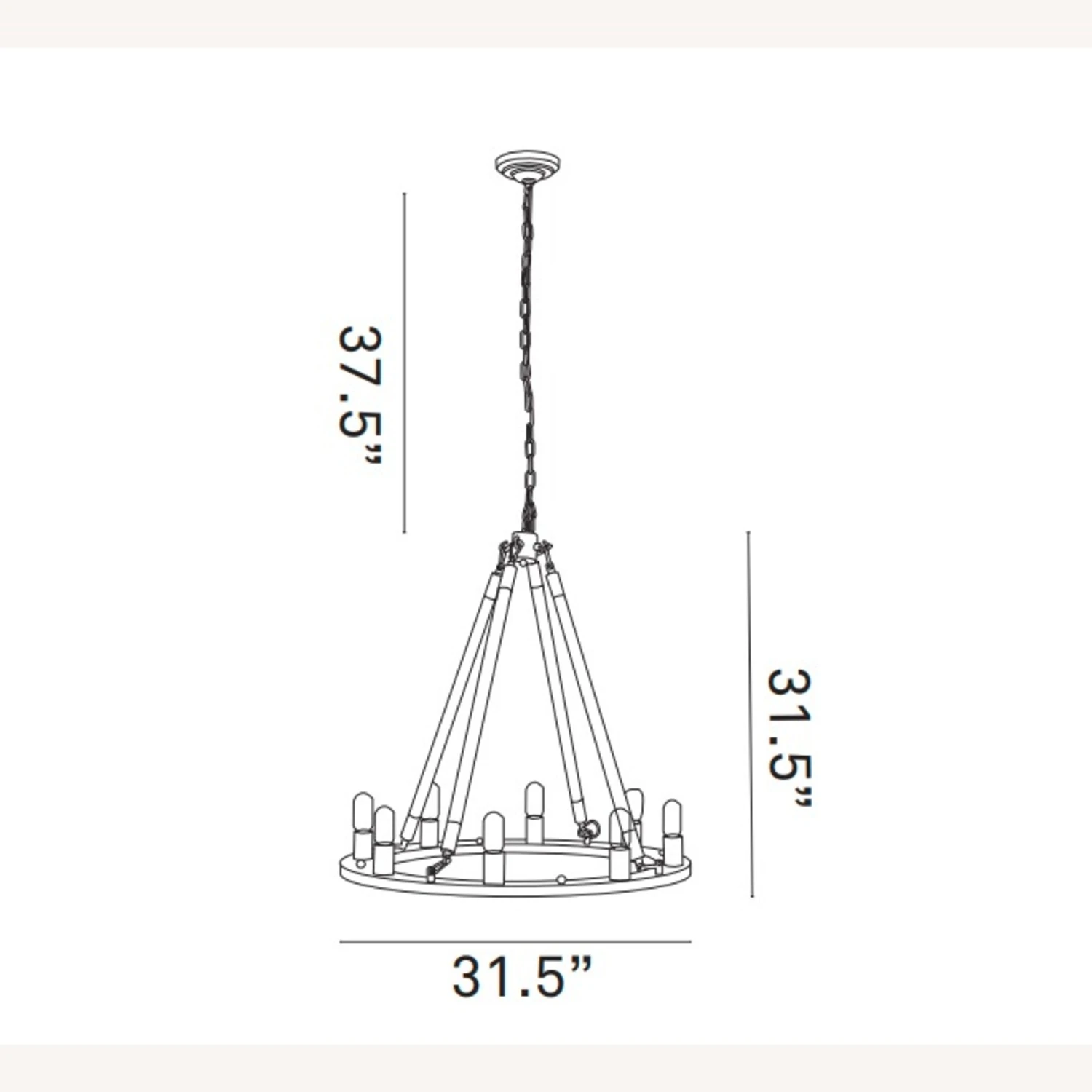Other Chandelier In Black W/ Four Rope Cords Finish 5 Other Chandelier In Black W/ Four Rope Cords Finish - Image 3