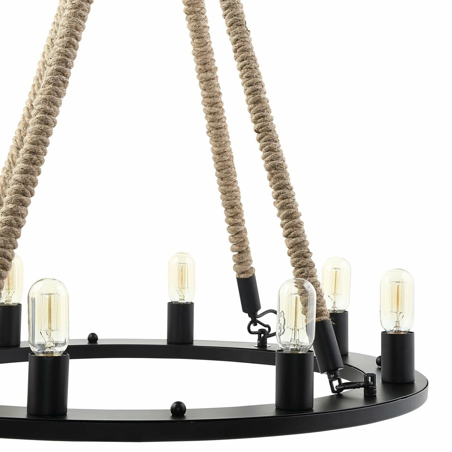 Other Chandelier In Black W/ Four Rope Cords Finish 7 Other Chandelier In Black W/ Four Rope Cords Finish - Image 5
