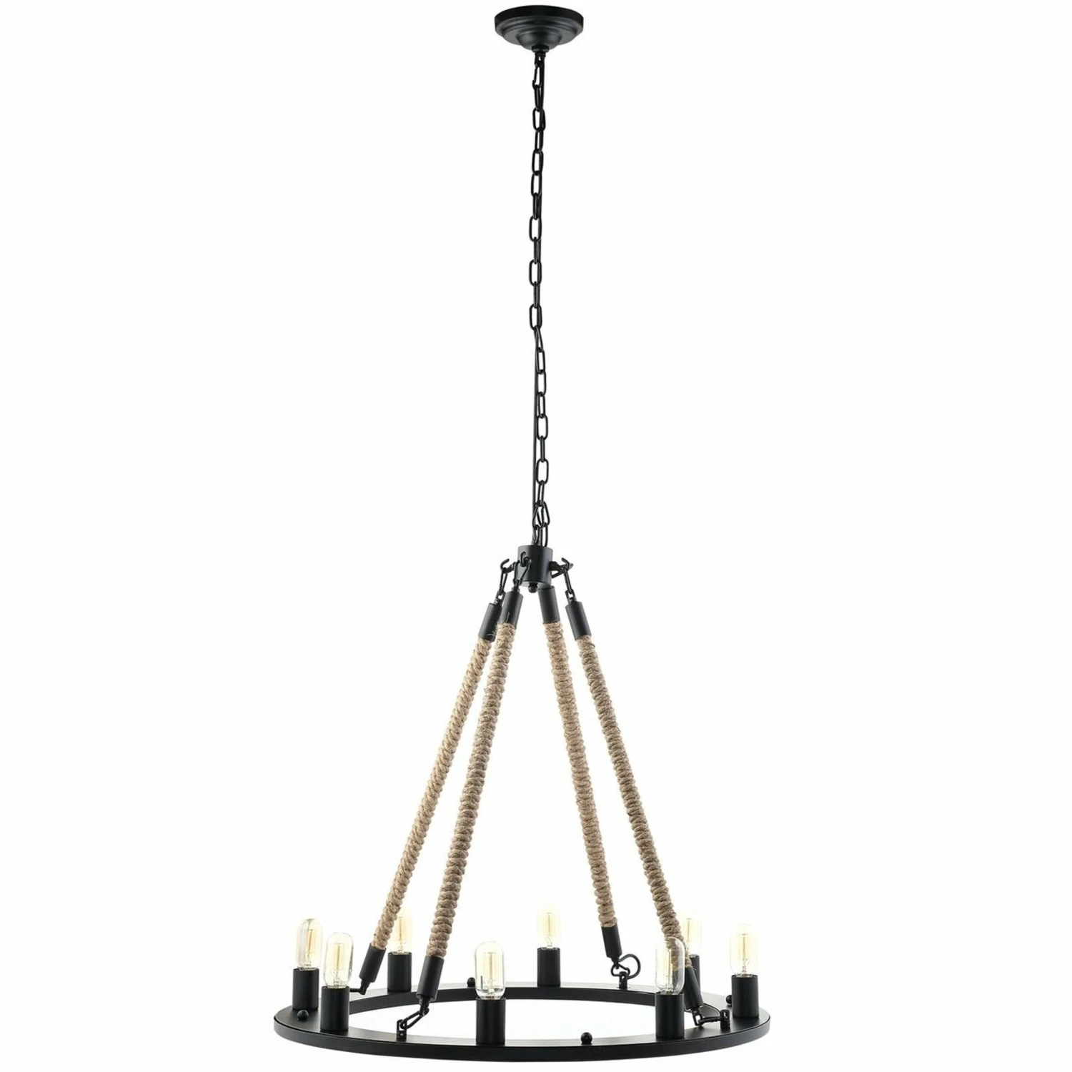 Other Chandelier In Black W/ Four Rope Cords Finish 8 Other Chandelier In Black W/ Four Rope Cords Finish - Image 6