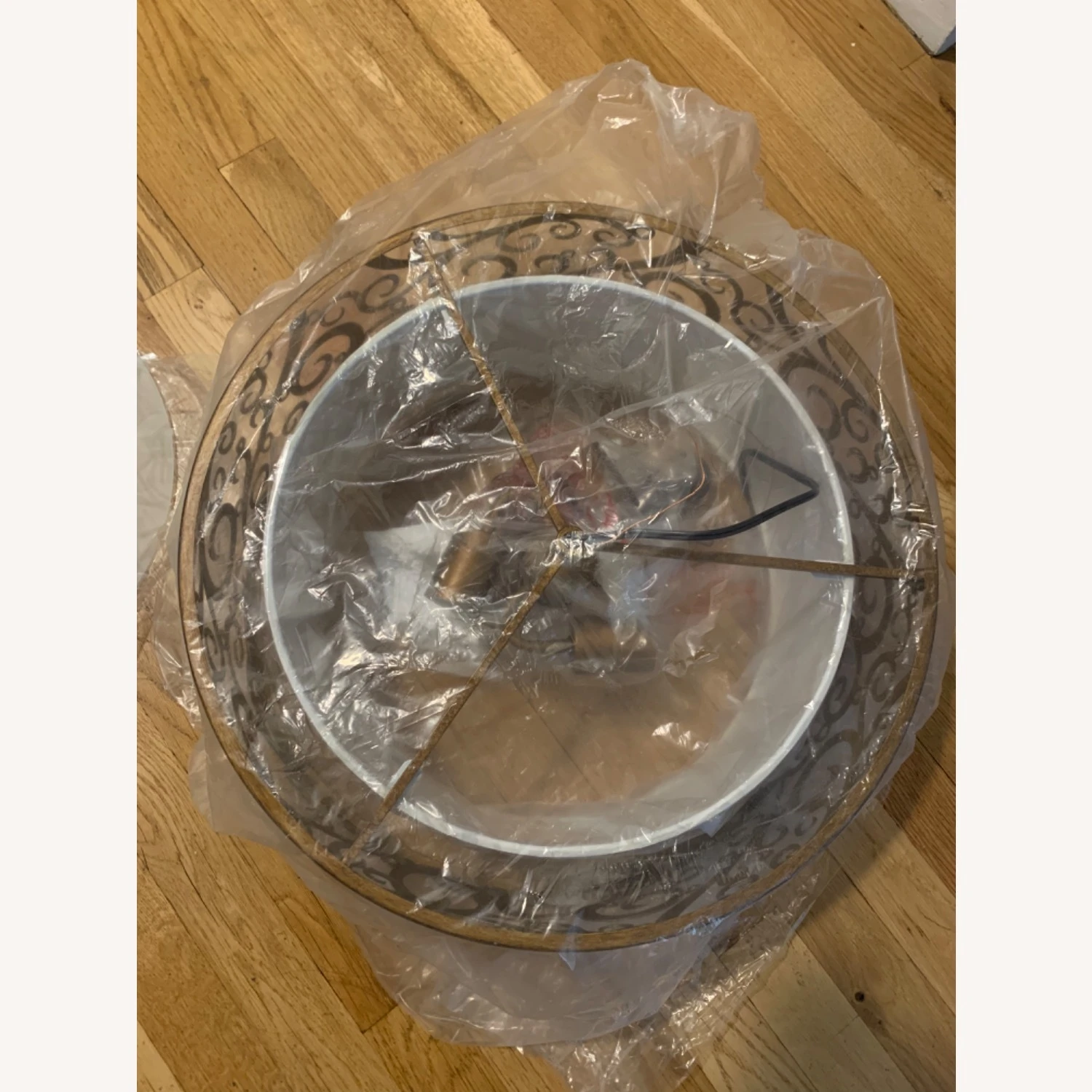 3-light Drum Gold Chandelier 7 3-light Drum Gold Chandelier - Image 5