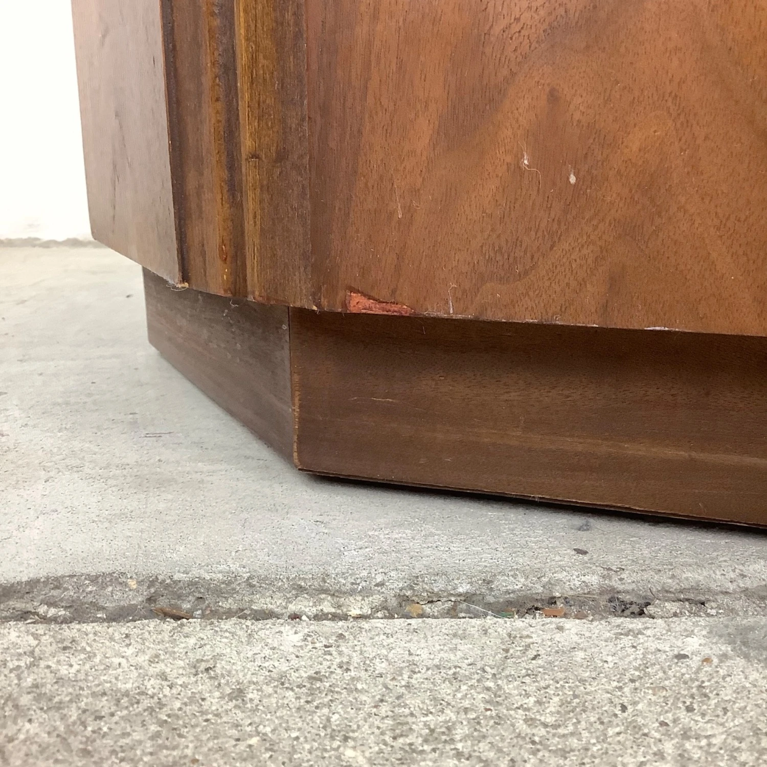 MCM Circular Walnut End Table Cabinet 8 MCM Circular Walnut End Table Cabinet - Image 6