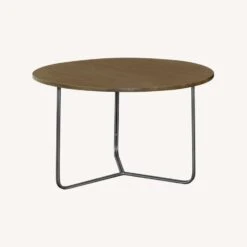 Other Accent Table In Natural Wood Top & Gunmetal Base