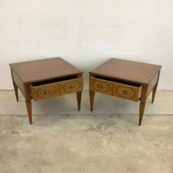 Pair Vintage Square End Tables With Single Drawer -Home Furnishings Store 1500 1500 frame 0 1241