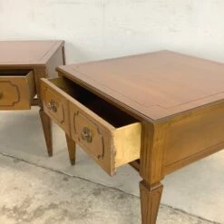 Pair Vintage Square End Tables With Single Drawer -Home Furnishings Store 1500 1500 frame 0 1243