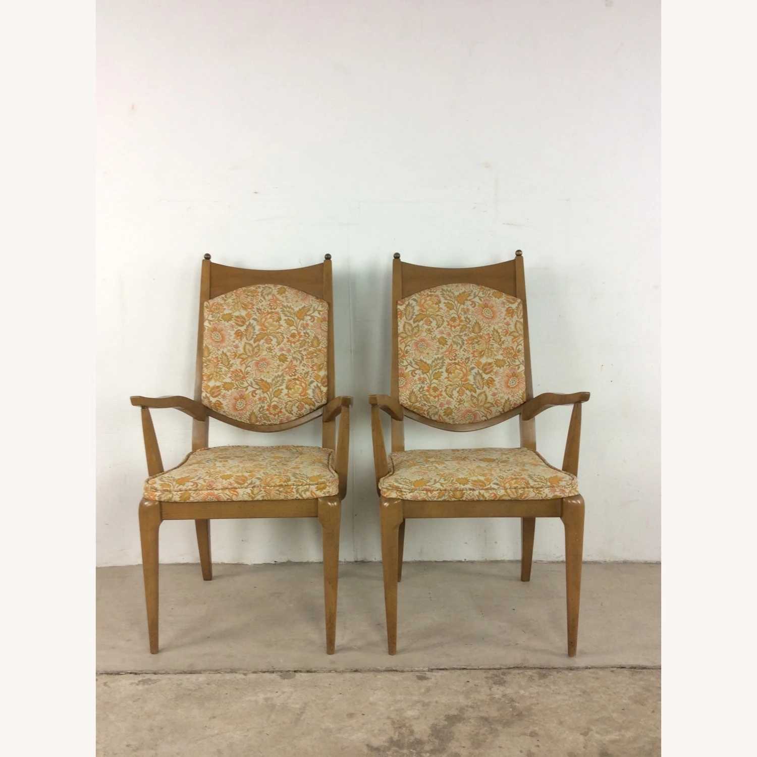 MCM Set Of 6 Dining Chairs With Vintage Upholstery 4 MCM Set Of 6 Dining Chairs With Vintage Upholstery - Image 2