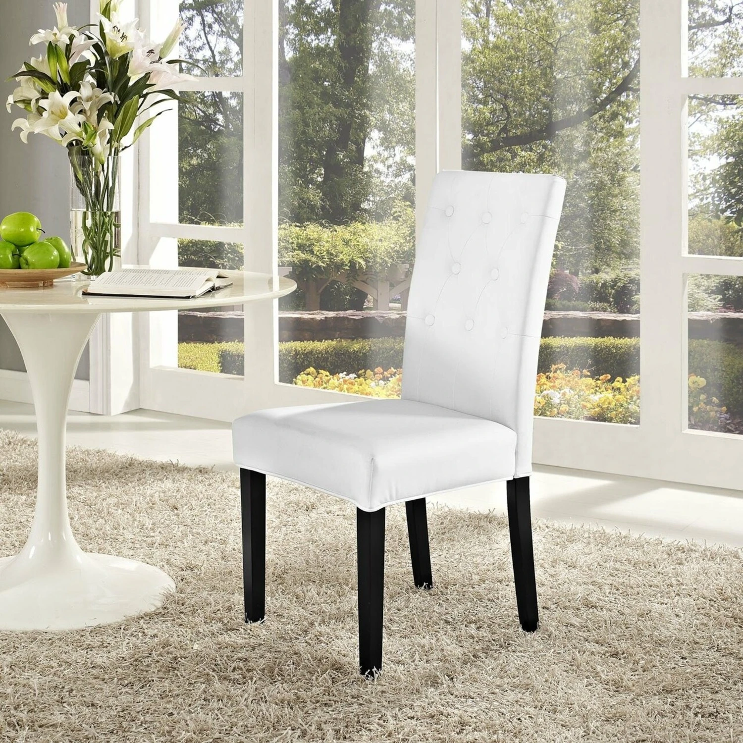 Other Modern Dining Chair In White W/ Hardwood Legs 7 Other Modern Dining Chair In White W/ Hardwood Legs - Image 5