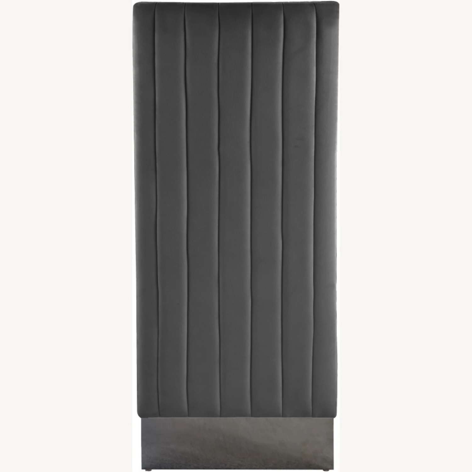 Other Dining Chair In Grey Velvet & Chrome Metal Legs 4 Other Dining Chair In Grey Velvet & Chrome Metal Legs - Image 2