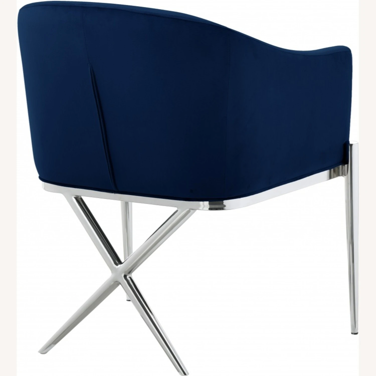 Other Dining Chair In Navy Velvet & Chrome Steel Legs 3 Other Dining Chair In Navy Velvet & Chrome Steel Legs