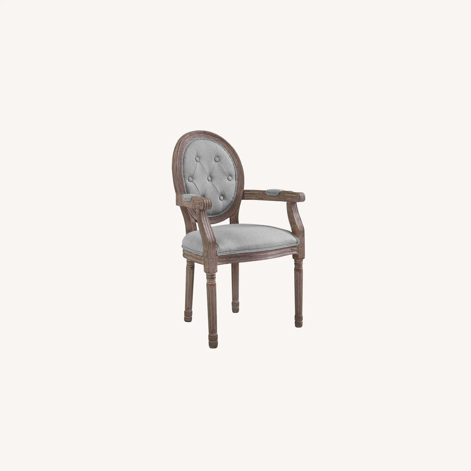 Other Dining Chair In Light Gray W/ Scooped Armrests 8 Other Dining Chair In Light Gray W/ Scooped Armrests - Image 6