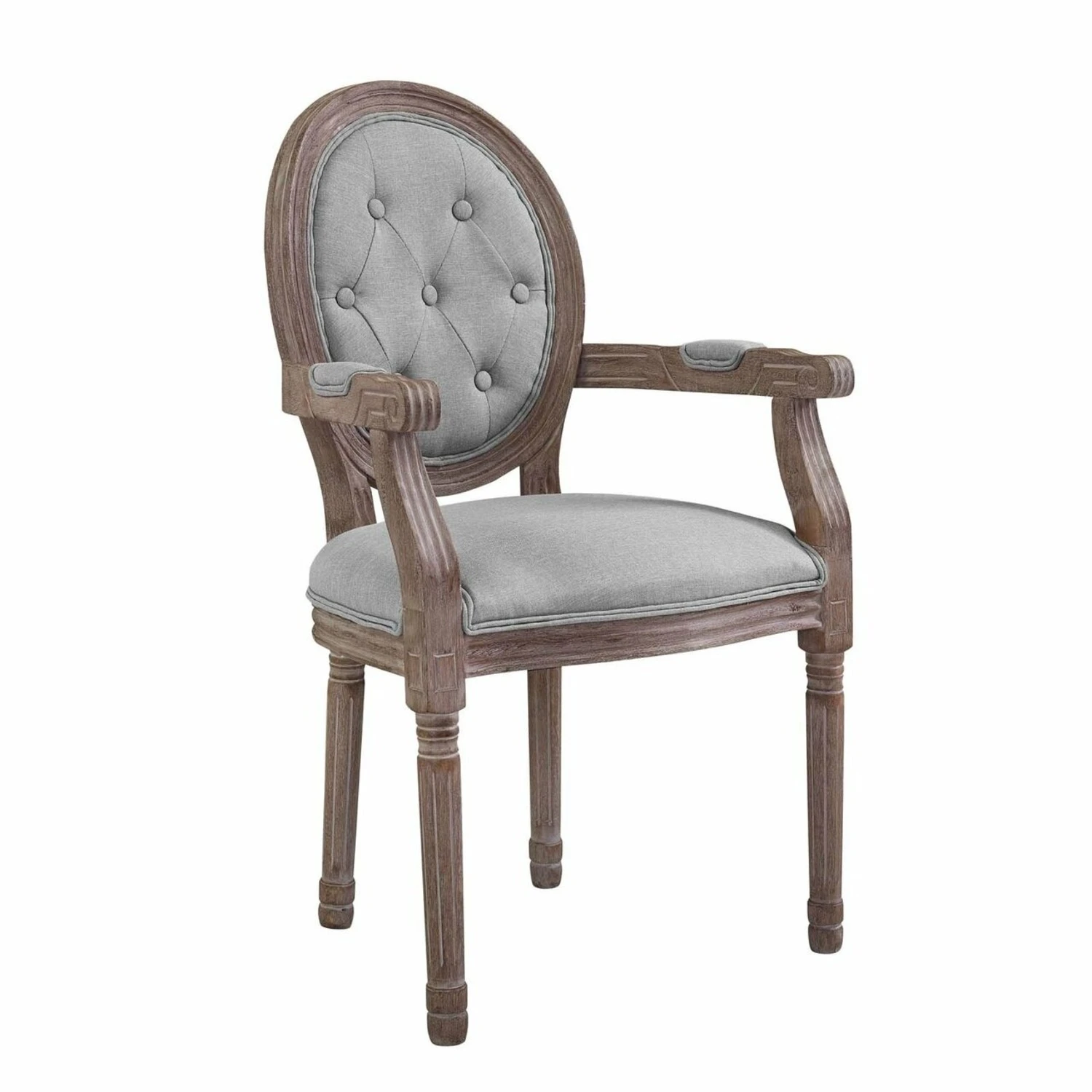 Other Dining Chair In Light Gray W/ Scooped Armrests 9 Other Dining Chair In Light Gray W/ Scooped Armrests - Image 7