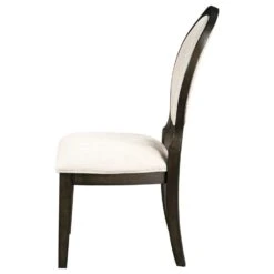 Other Dining Chair In Cream Fabric & Dark Cocoa Legs