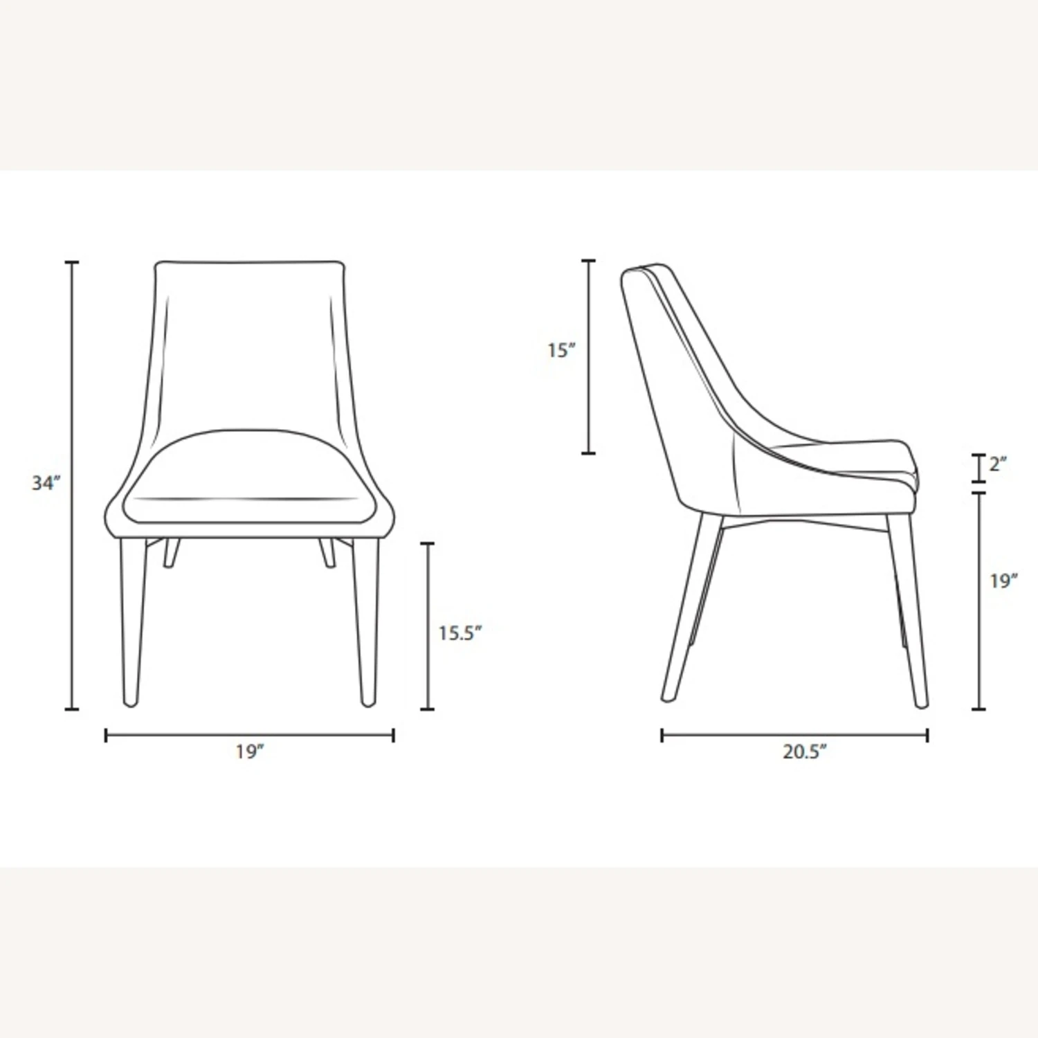 Other Dining Chair In Granite Fabric & Black Legs 4 Other Dining Chair In Granite Fabric & Black Legs - Image 2