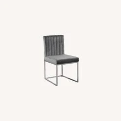 Other Dining Chair In Grey W/ Polished Chrome Base
