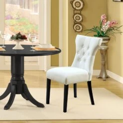 Other Modern Dining Chair In White Vinyl Upholstery -Home Furnishings Store 1500 1500 frame 0 1563