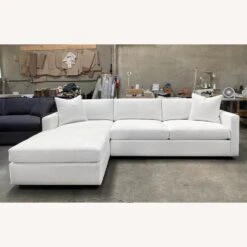 Other Shelter Arm Sofa Chaise Sectional In White Boucle