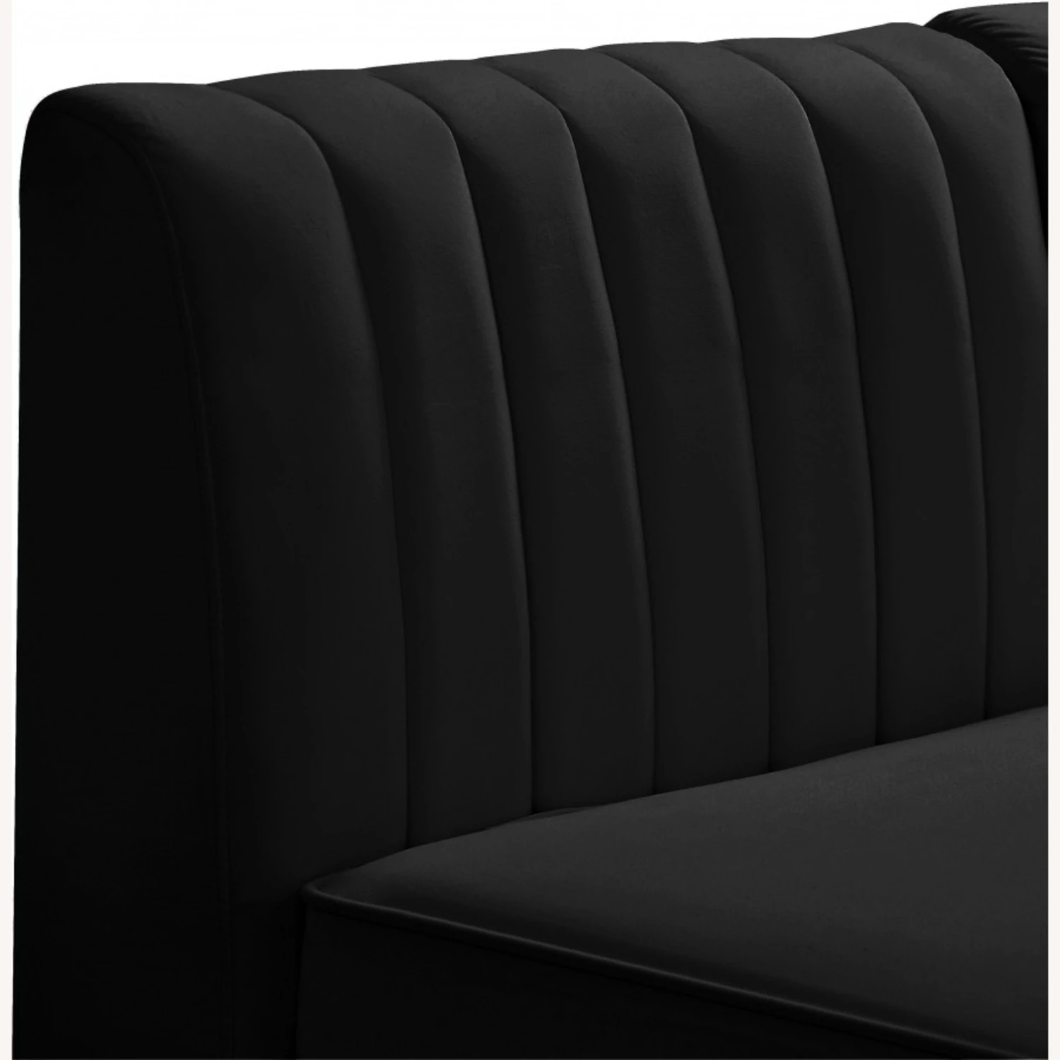 Other Modular Sectional In Channel Tufted Black Velvet 11 Other Modular Sectional In Channel Tufted Black Velvet - Image 9